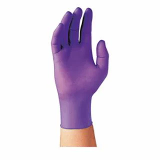 Purple Nitrile  Disposable Exam Gloves, Beaded Cuff, Unlined - 100 per Order - Poukt