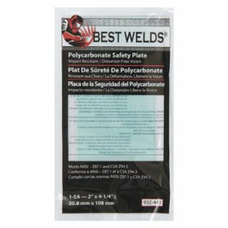 Safety Plate, 2 in x 4-1/4 in, Polycarbonate, Clear - 50 per Order - Poukt