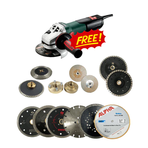 Diamond Blades Bundle + Free Metabo Variable Speed Grinder - Poukt