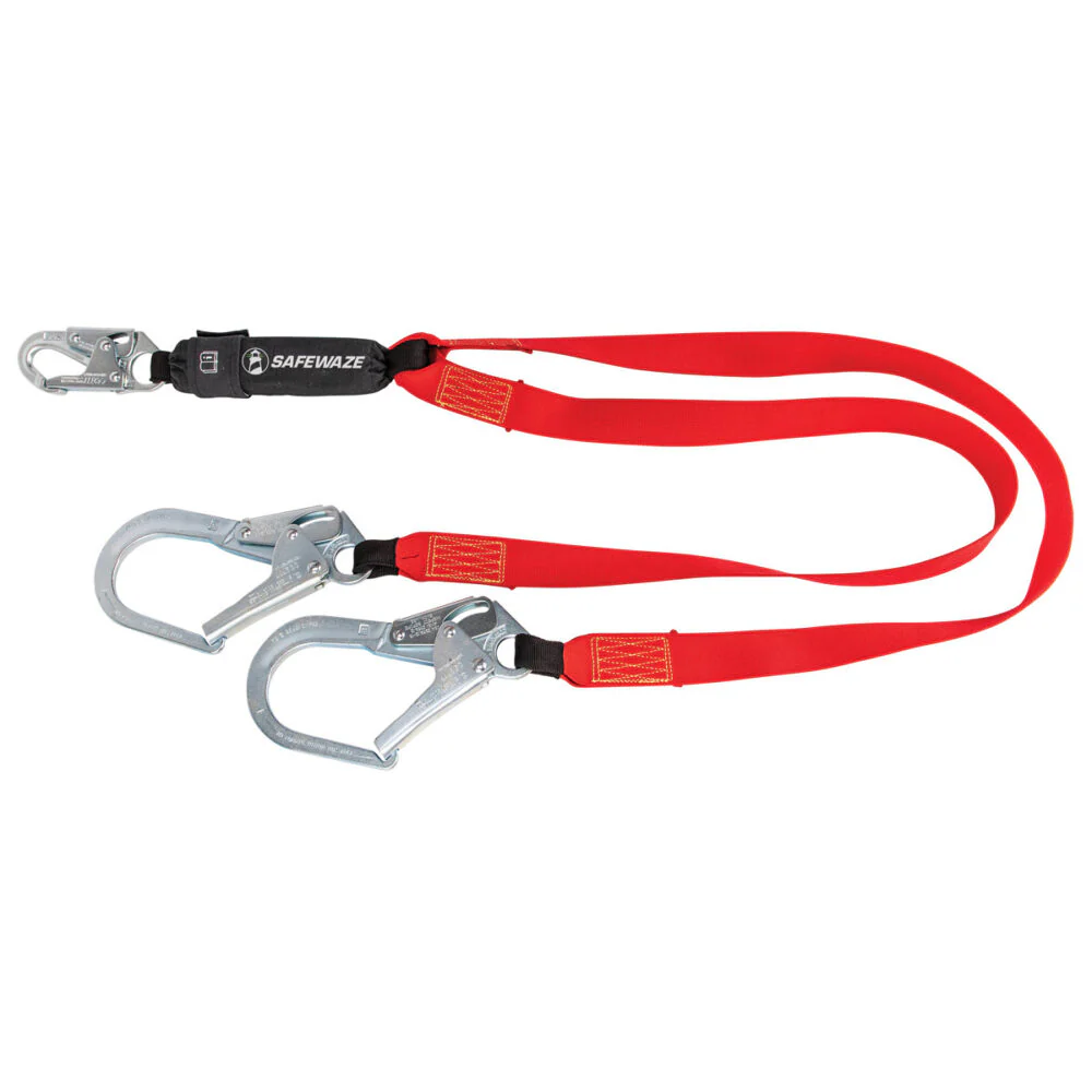Welding 6   Energy Absorbing Lanyard: Dual Leg, Rebar Hooks - Poukt