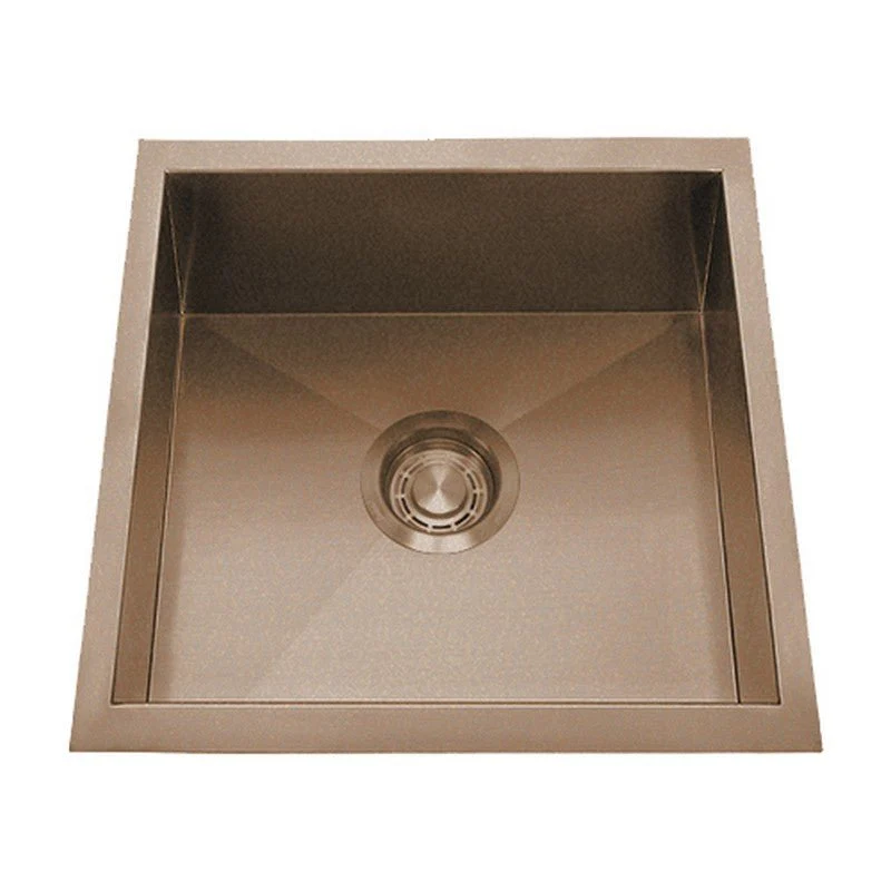 Dakota Sinks DSZ-1616 Signature Z-Series 16 Inch Zero Radius Single Bowl Undermount Stainless Steel Bar Sink with Bottom Grid - Poukt