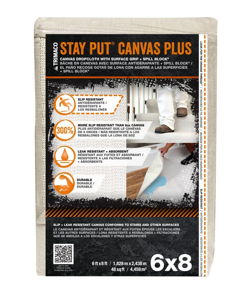 Stay Put  Plus Slip Resistant Canvas Dropcloth - Poukt