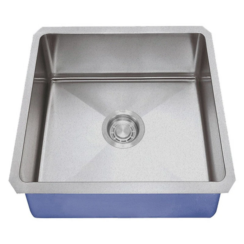 Dakota Sinks DSM-1616 Signature M-Series 16 Inch Micro Radius Single Bowl Undermount Kitchen Bar Sink with Bottom Grid, Satin Brushed Nickel - Poukt
