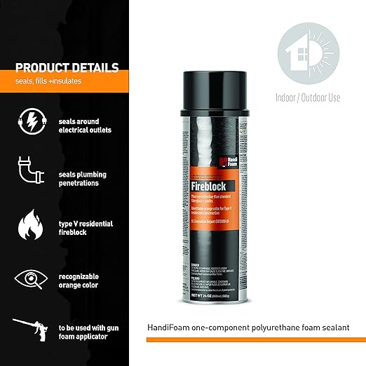 HANDIFOAM FIREBLOCK FOAM SEALANT - Case of 12 - Poukt