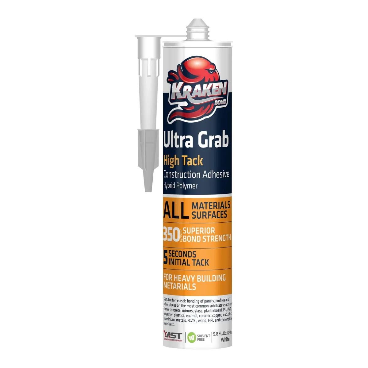 High Tack Construction Adhesive (9.8 FL Oz.) White - Case of 12 - Poukt