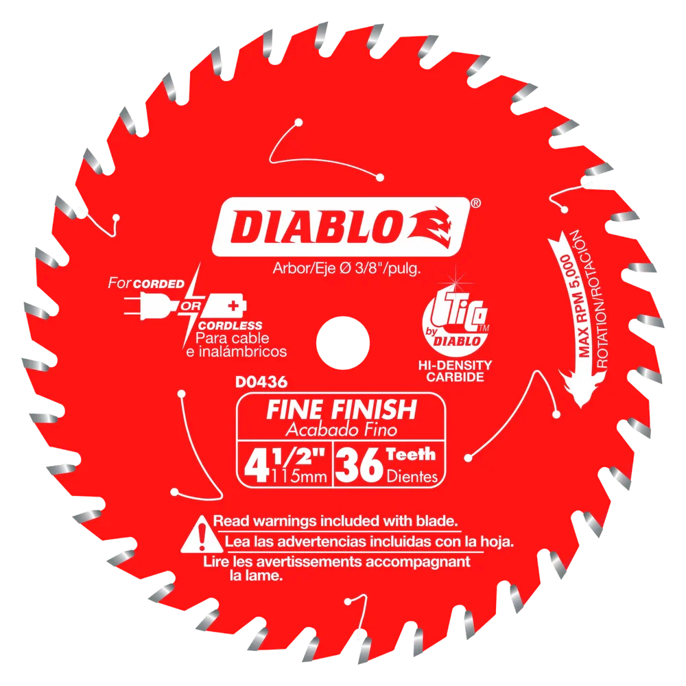 4-1/2 in. 36 Tooth Fine Finish Saw Blade - 15 per Order - Poukt