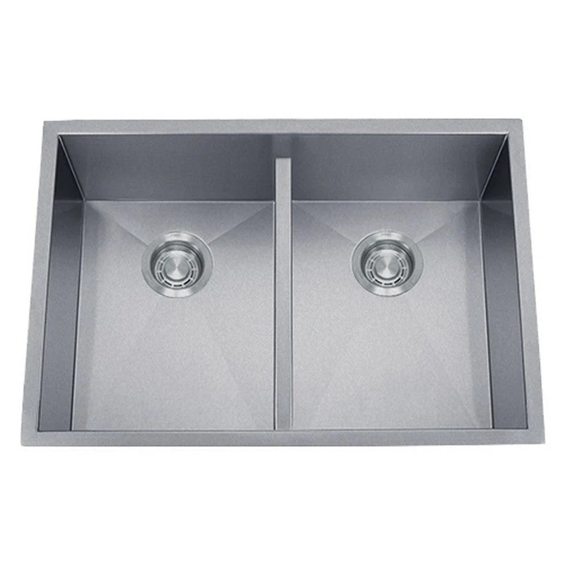 Dakota Sinks DSZ-5050LD Signature Z-Series 32 Inch Zero Radius 50/50 Low Divide Double Bowl Undermount Stainless Steel Kitchen Sink with Bottom Grid - Poukt