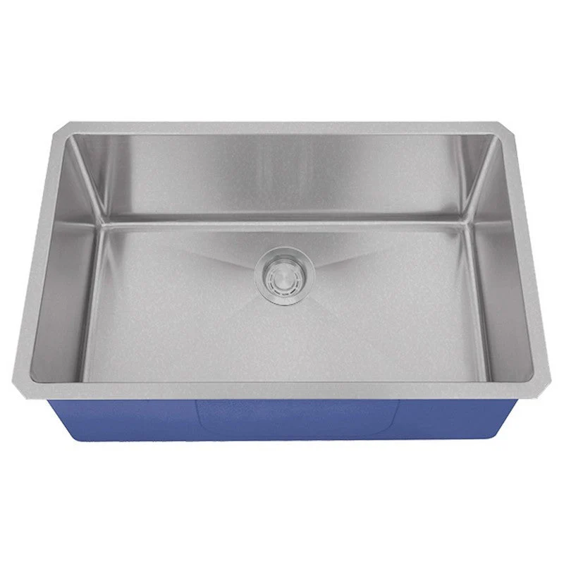 Dakota Sinks DSM-3018 Signature M-Series 30 Inch Micro Radius Single D-Bowl Undermount Kitchen Sink with Bottom Grid - Poukt