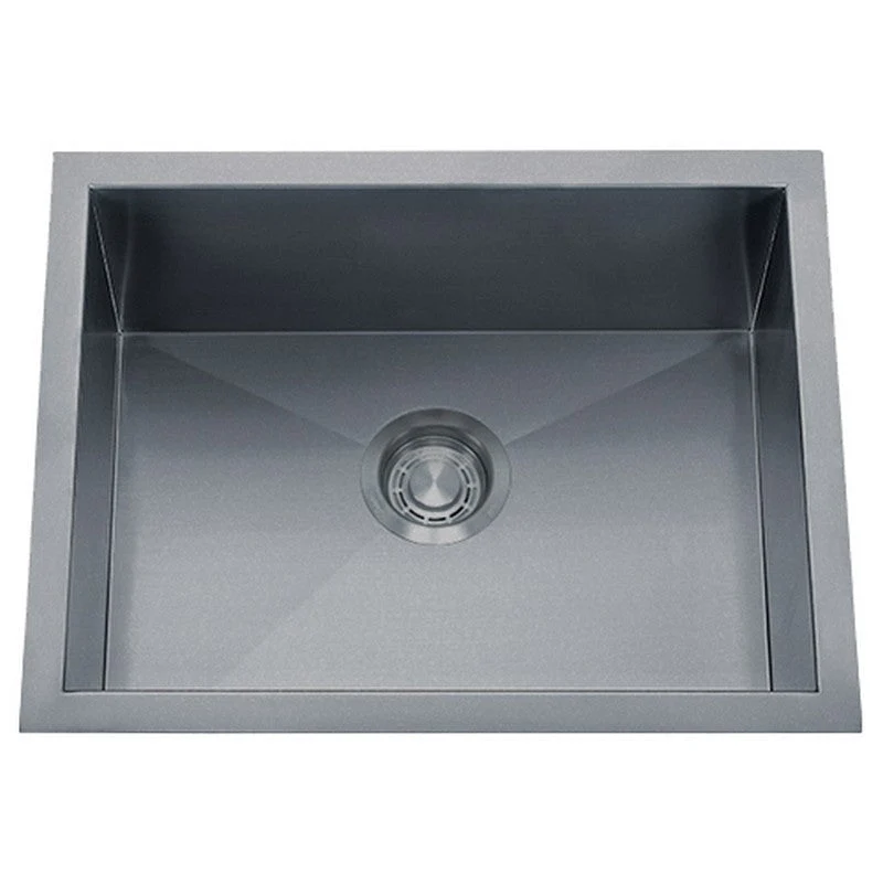 Dakota Sinks DSZ-2318 Signature Z-Series 23 Inch Zero Radius Single Bowl Undermount Stainless Steel Kitchen Sink with Bottom Grid - Poukt