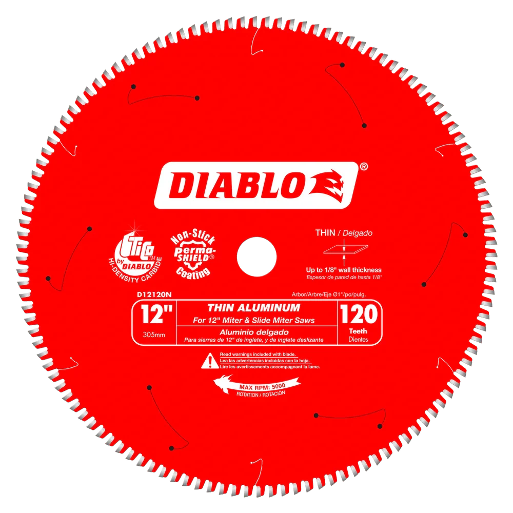 12 in. x 120 Tooth Thin Aluminum Cutting Saw Blade - 3 per Order - Poukt