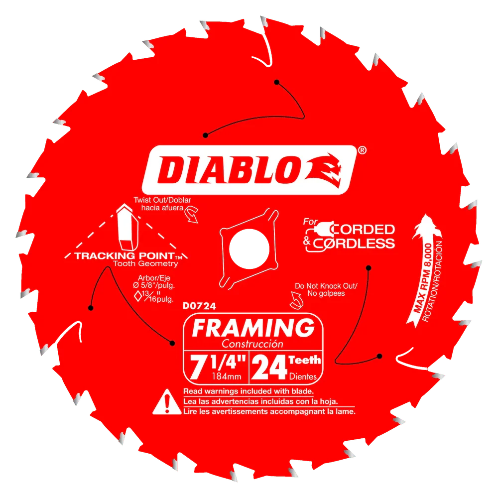 7-1/4 in. x 24 Tooth Framing Saw Blade - 25 per Order - Poukt