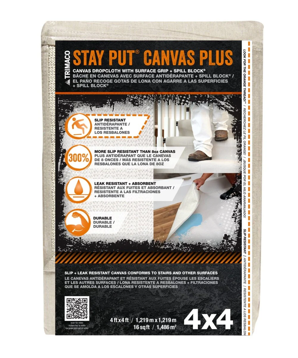 Stay Put  Plus Slip Resistant Canvas Dropcloth - Poukt