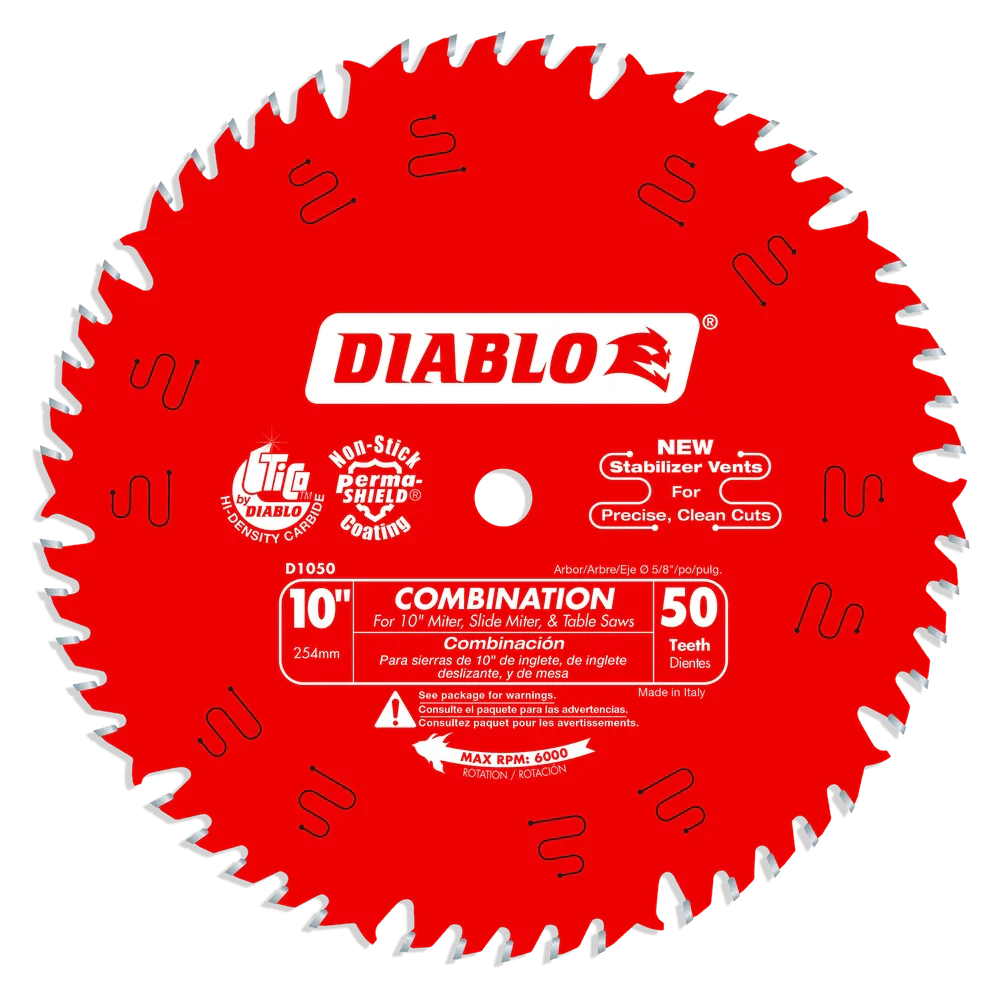 10 in. x 50 Tooth Combination Saw Blade - 6 per Unit - Poukt