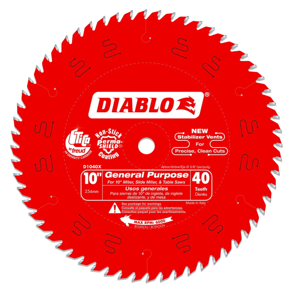10 in. x 40 Tooth General Purpose Saw Blade - 10 Pack - Poukt