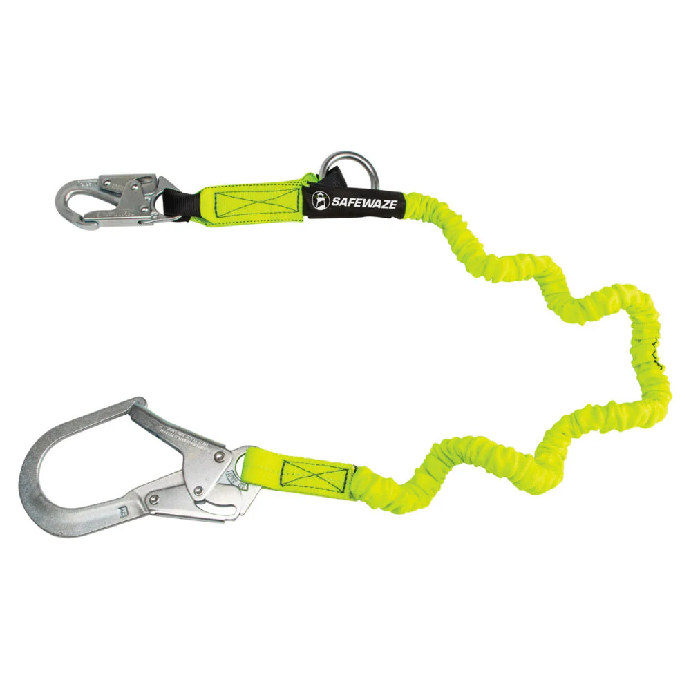 PRO 6   Stretch Internal Energy Absorbing Lanyard: O-Ring, Rebar Hook - Poukt