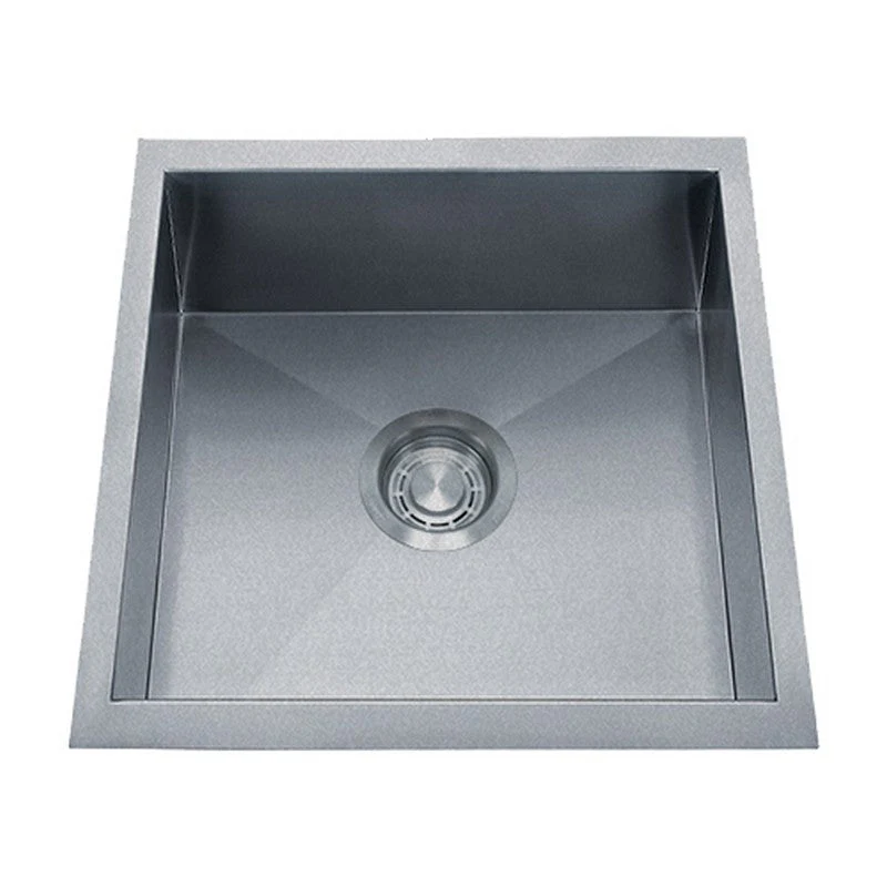Dakota Sinks DSZ-1616 Signature Z-Series 16 Inch Zero Radius Single Bowl Undermount Stainless Steel Bar Sink with Bottom Grid - Poukt