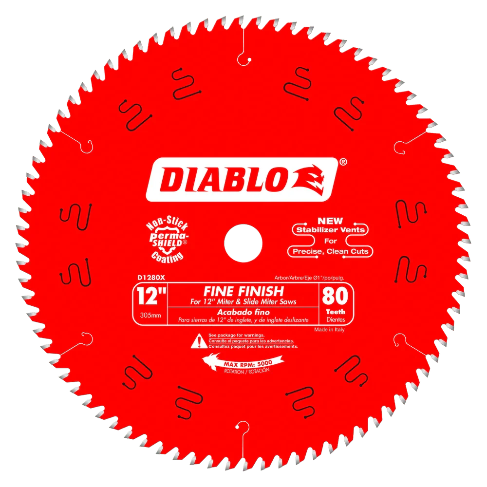 12 in. x 80 Tooth Fine Finish Saw Blade - 4 per Order - Poukt