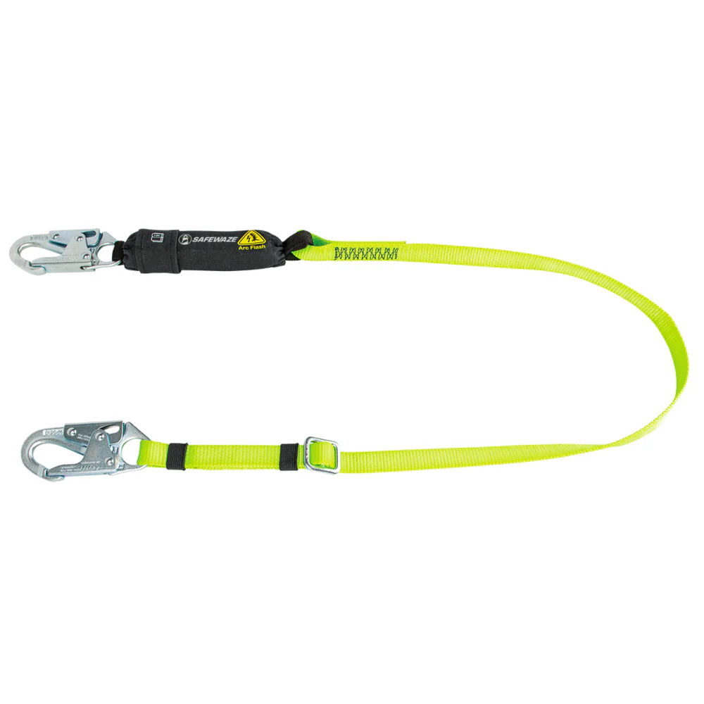 Arc Flash 4  -6   Adjustable Energy Absorbing Lanyard: Snap Hook - Poukt