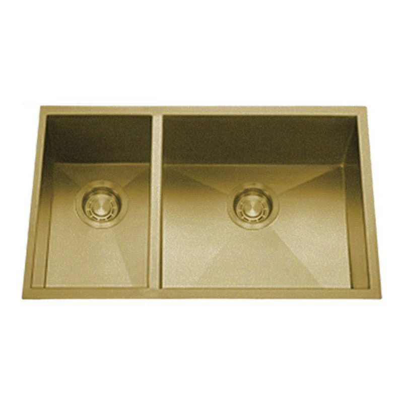 Dakota Sinks DSZ-3070 Signature Z-Series 32 Inch Zero Radius 30/70 Double Bowl Undermount Stainless Steel Kitchen Sink with Bottom Grid - Poukt