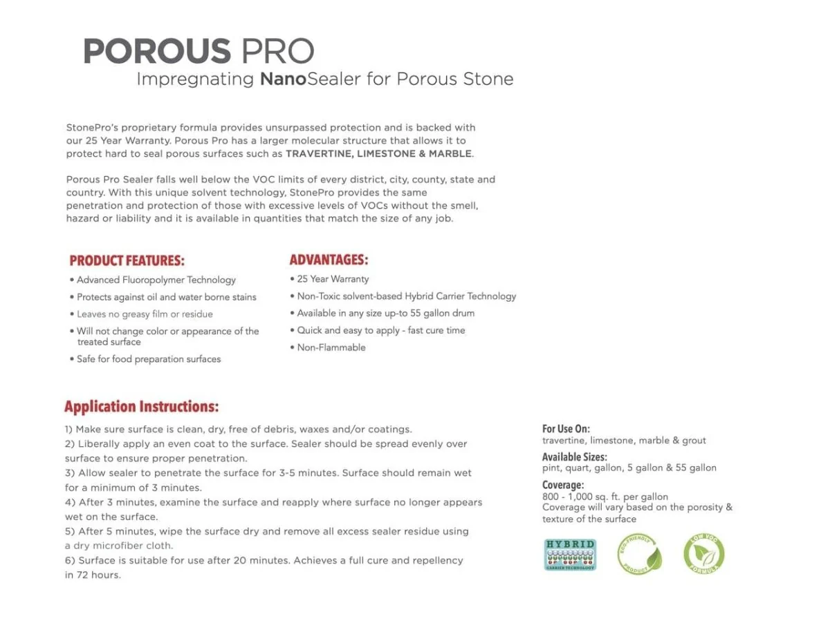 Porous Pro Impregnating Sealer - Sale - Poukt