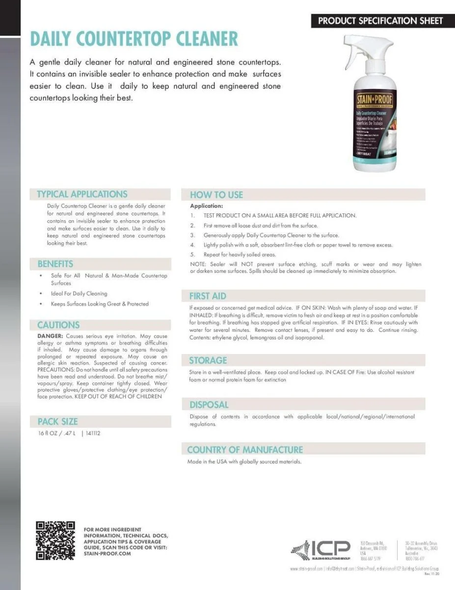 Dry Treat STAIN-PROOF Daily Countertop Cleaner (Rejuvenata) - Poukt