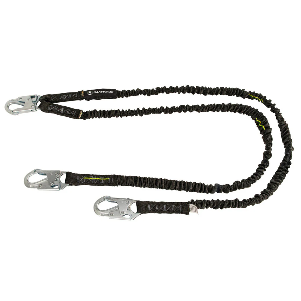 PRO 6   Internal Energy Absorbing Lanyard: Dual Leg, Snap Hooks - Poukt