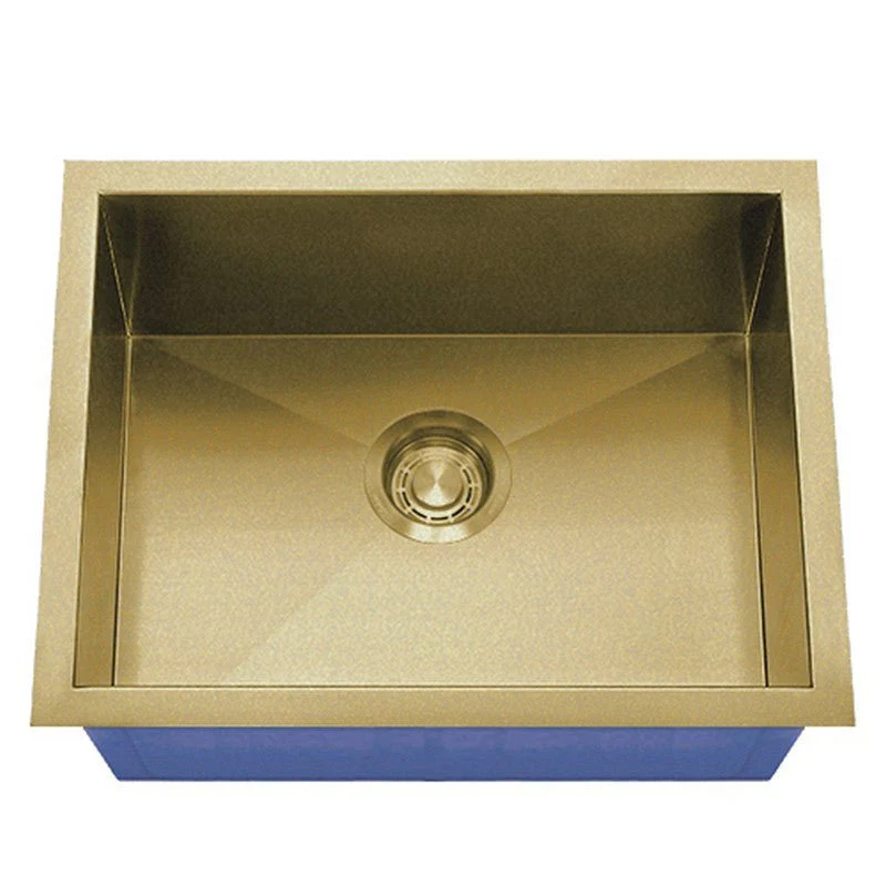 Dakota Sinks DSZ-1915 Signature Z-Series 19 Inch Zero Radius Single Bowl Undermount Stainless Steel Bar Sink with Bottom Grid - Poukt