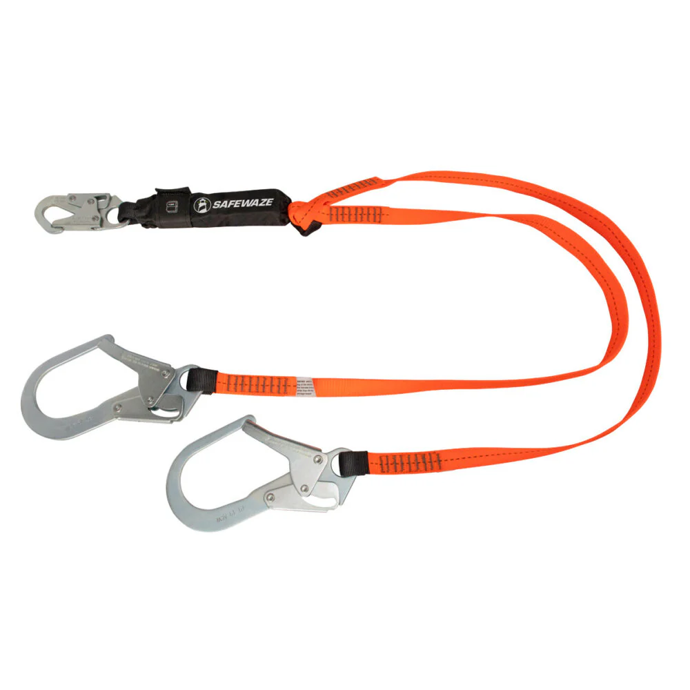 V-Line 6   Energy Absorbing Lanyard: Dual Leg, Rebar Hooks - Poukt
