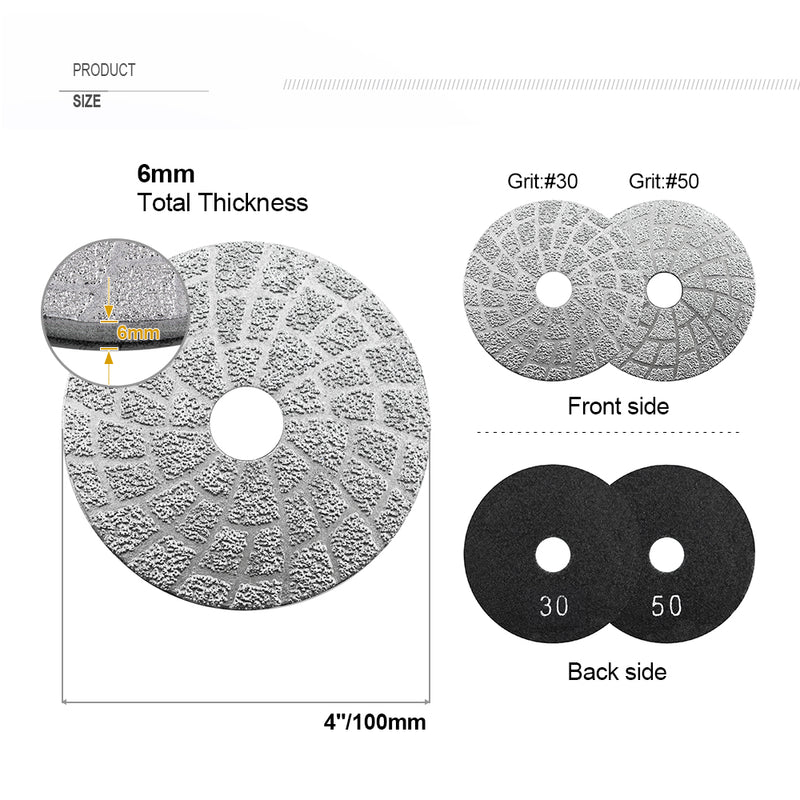 Vacuum Brazed Lippage Pads - 4 Inch - Poukt