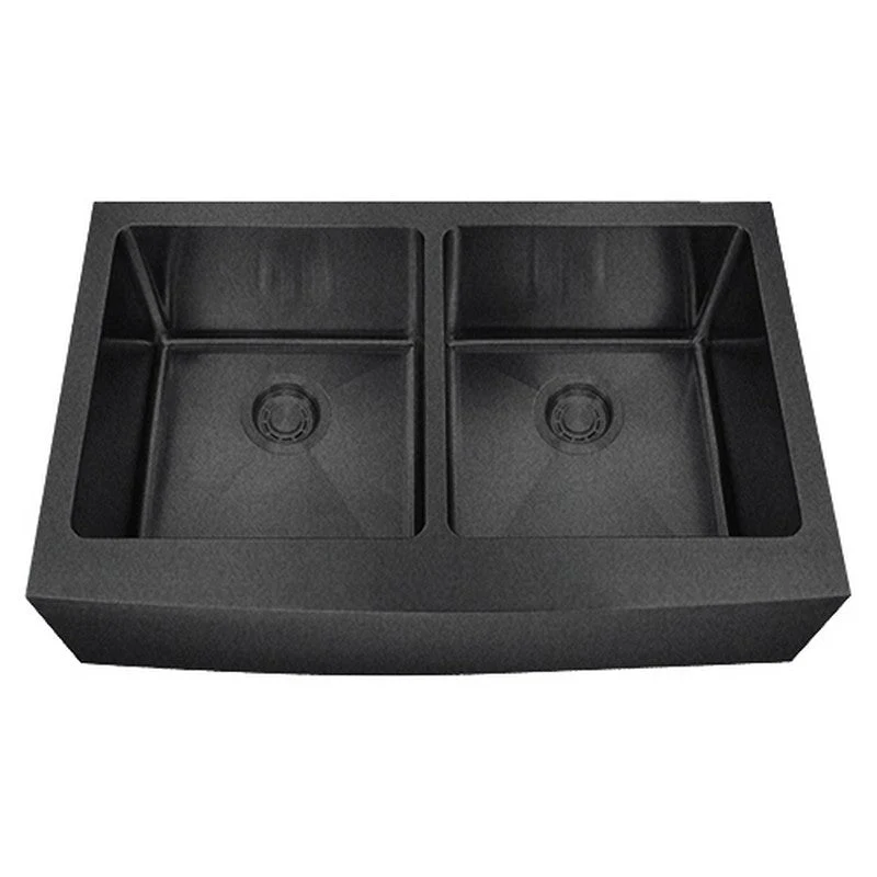 Dakota Sinks DSM-A5050 Signature M-Series 33 Inch Micro Radius Double Bowl Apron Front Kitchen Sink with Bottom Grid - Poukt