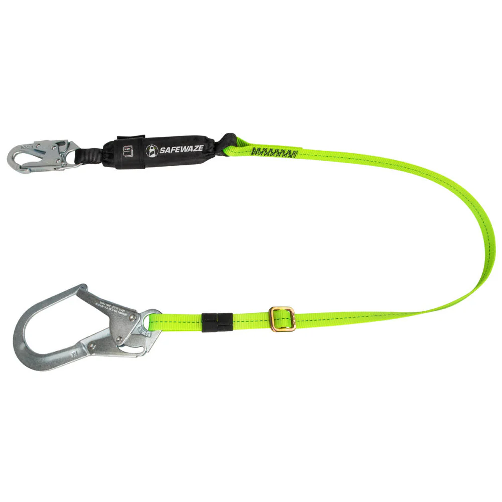 PRO 4  -6   Adjustable Energy Absorbing Lanyard: Rebar Hook - Poukt