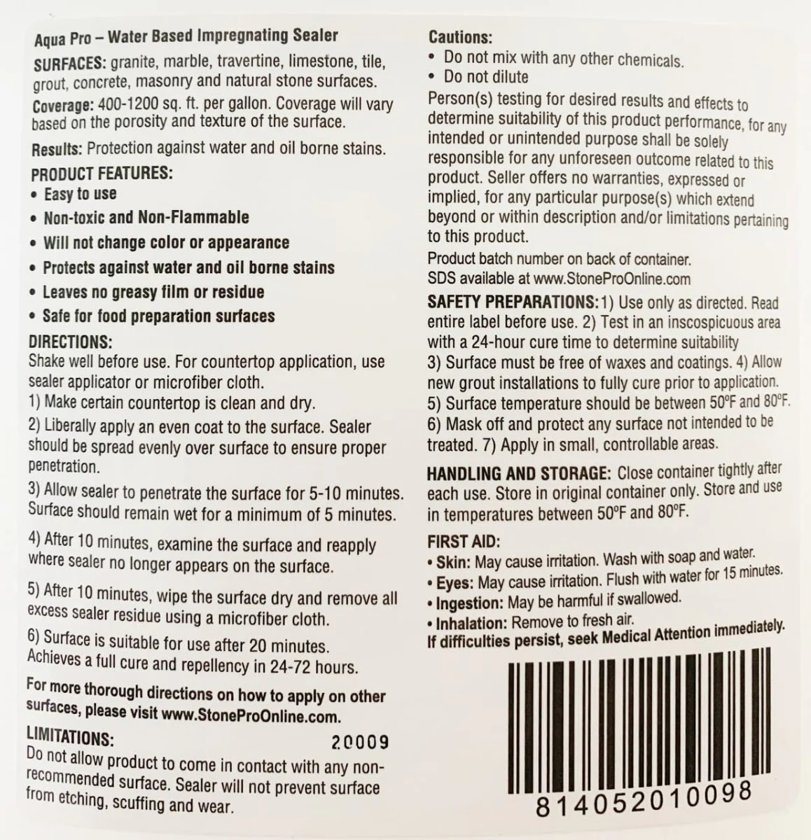 Aqua Pro All-Purpose Water Based Impregnating Sealer - Poukt