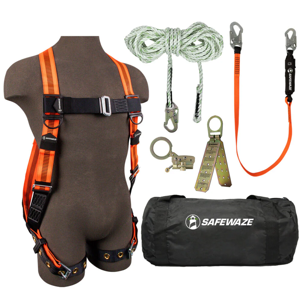 V-Line Bag Roof Kit: FS99185-E Harness, FS700-50 VLL, FS1120 Grab, FS88560-E Lanyard, FS870 Anchor, FS8150 Bag - Poukt