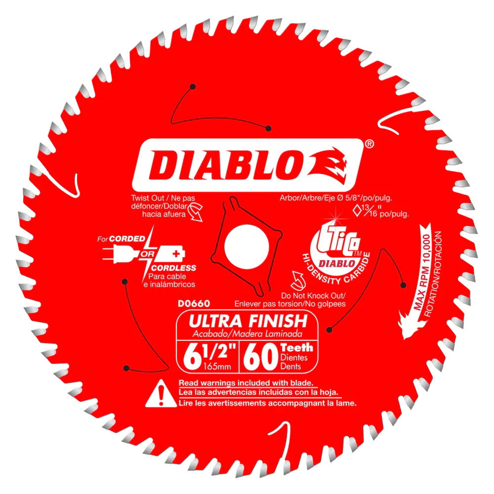 6-1/2 in. x 60 Tooth Ultra Finish Saw Blade - 10 per Order - Poukt