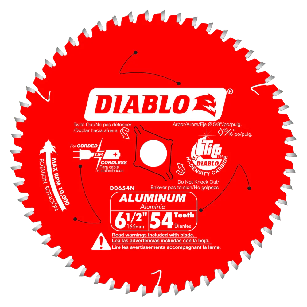 6-1/2 in. x 54 Tooth Medium Aluminum Cutting Saw Blade - 8 per Order - Poukt