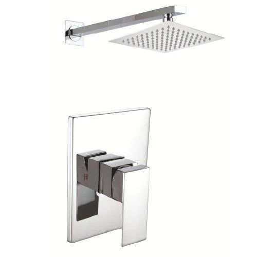 Dakota Sinks DSF-34BSS00 Kennedy Shower Set with Deck Plate, Shower Arm, Shower Head and Single Handle Valve - Chrome - Poukt