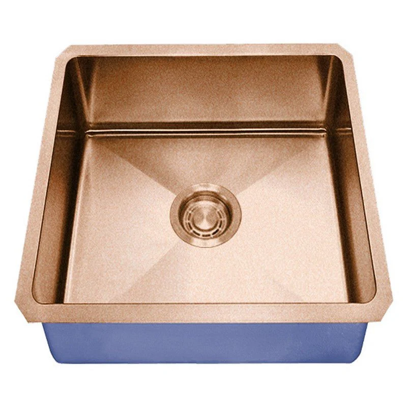 Dakota Sinks DSM-1616 Signature M-Series 16 Inch Micro Radius Single Bowl Undermount Kitchen Bar Sink with Bottom Grid, Satin Brushed Nickel - Poukt
