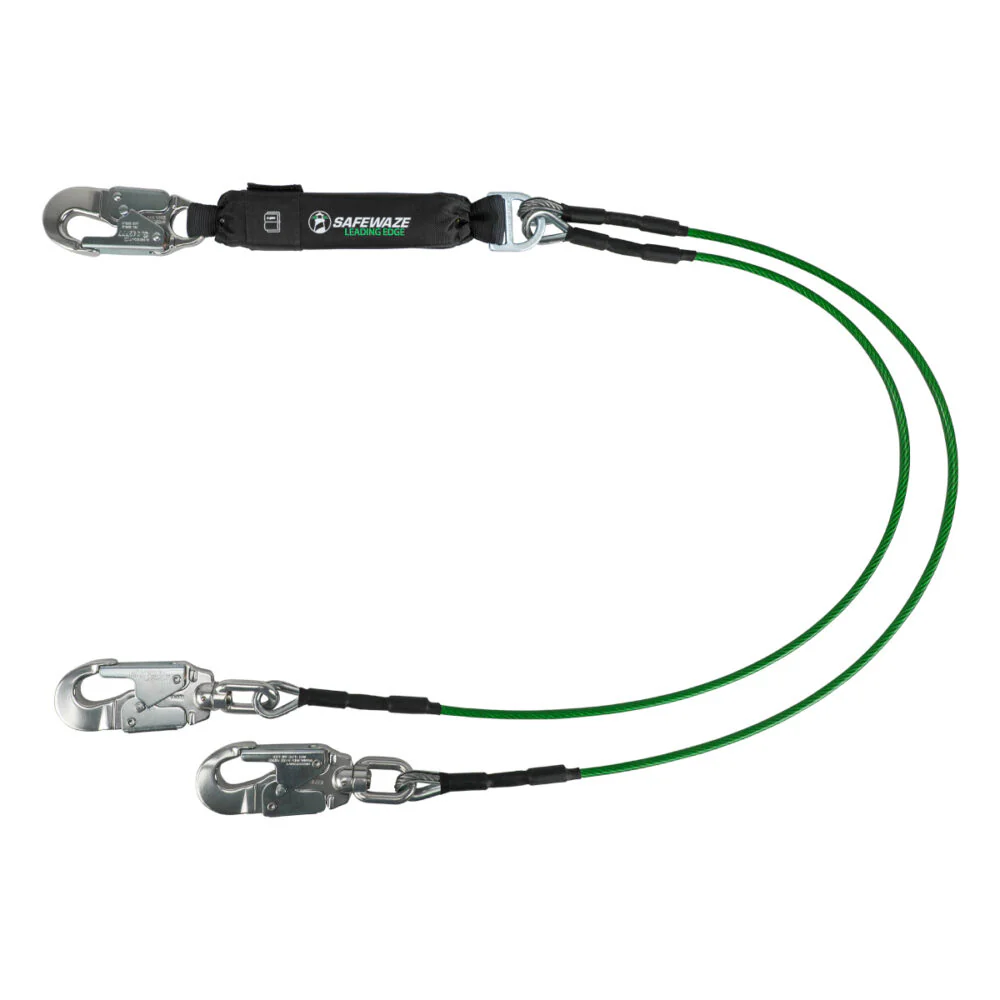 Leading Edge 6   Energy Absorbing Lanyard: Dual Leg, Alu Swivel Snap Hooks - Poukt