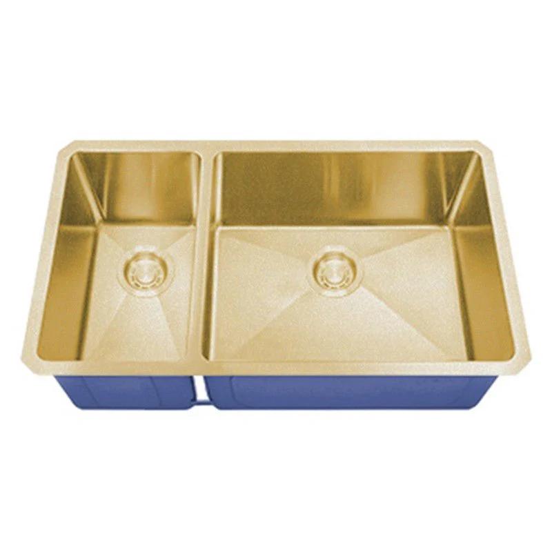 Dakota Sinks DSM-3070 Signature M-Series 32 Inch Micro Radius 30/70 Double Bowl Undermount Kitchen Sink with Bottom Grid - Poukt