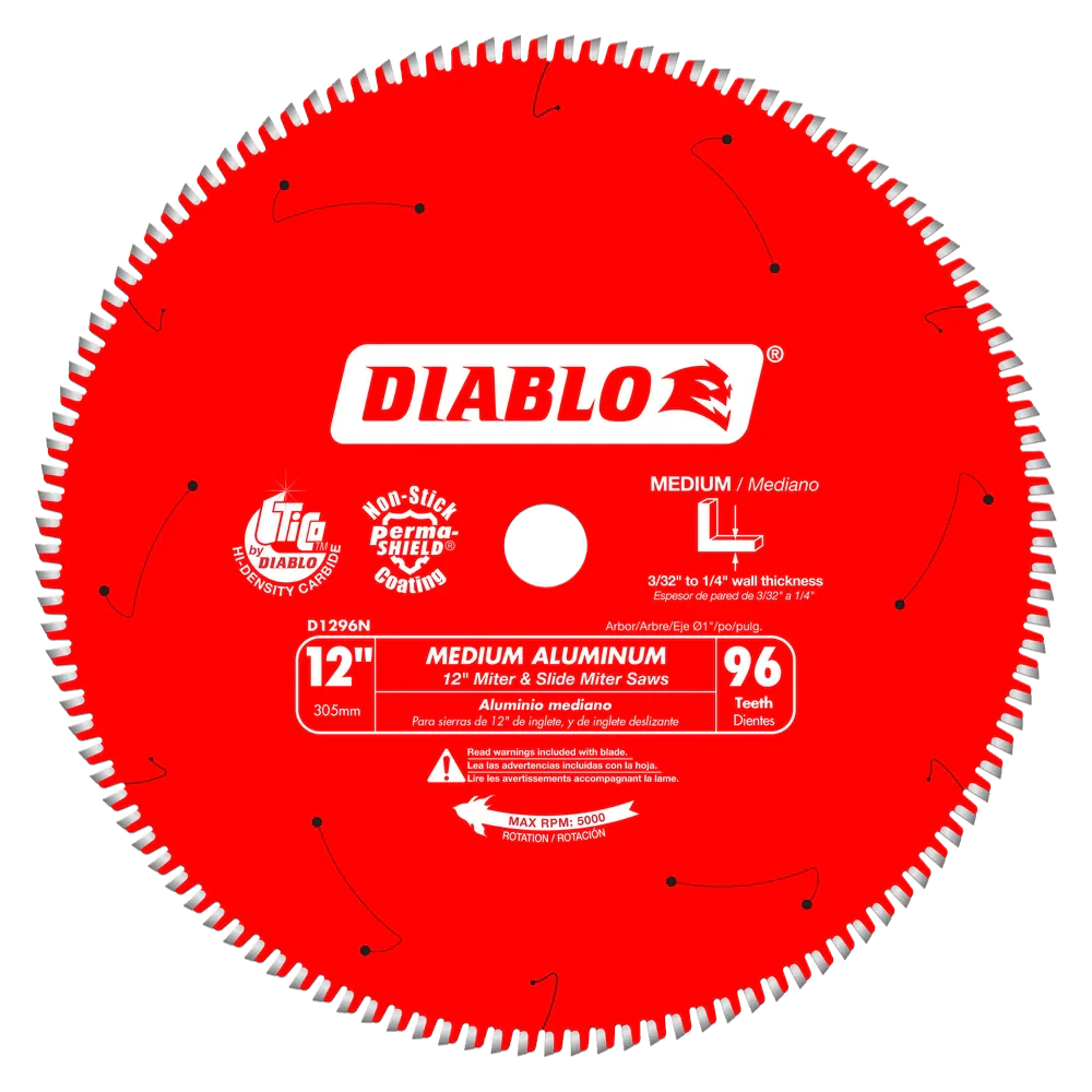 12 in. X 96 Tooth Medium Aluminum Saw Blade - 4 per Order - Poukt