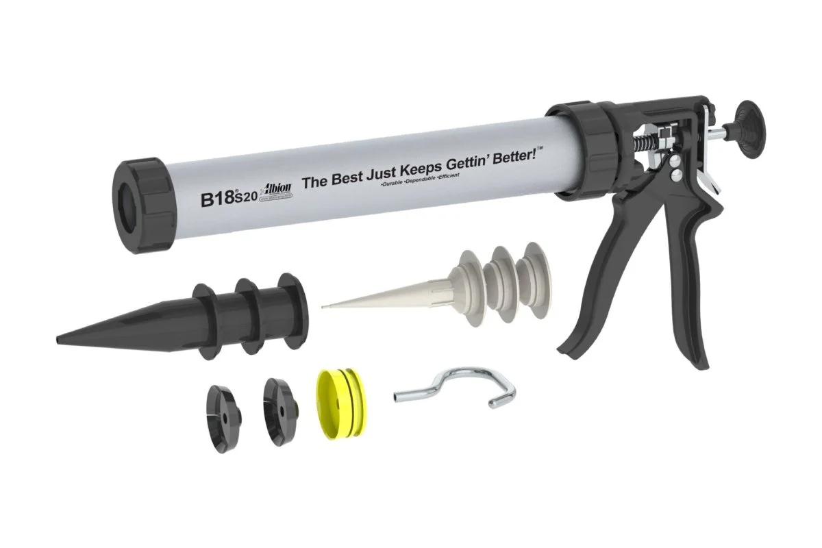 20oz B-Line Manual Sausage Gun w/ 18:1 Ratio Drive (10 Count) - Poukt