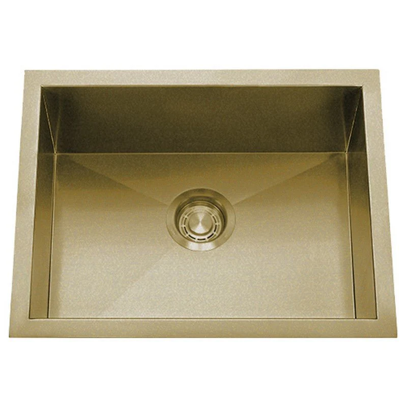 Dakota Sinks DSZ-2318 Signature Z-Series 23 Inch Zero Radius Single Bowl Undermount Stainless Steel Kitchen Sink with Bottom Grid - Poukt