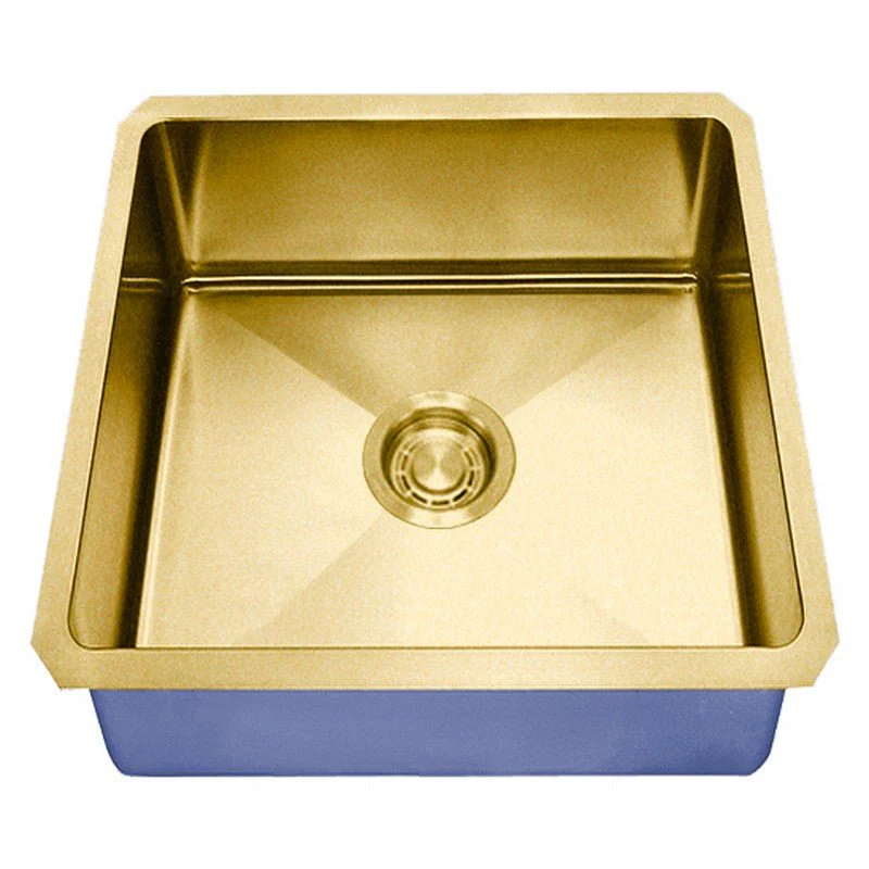 Dakota Sinks DSM-1616 Signature M-Series 16 Inch Micro Radius Single Bowl Undermount Kitchen Bar Sink with Bottom Grid, Satin Brushed Nickel - Poukt