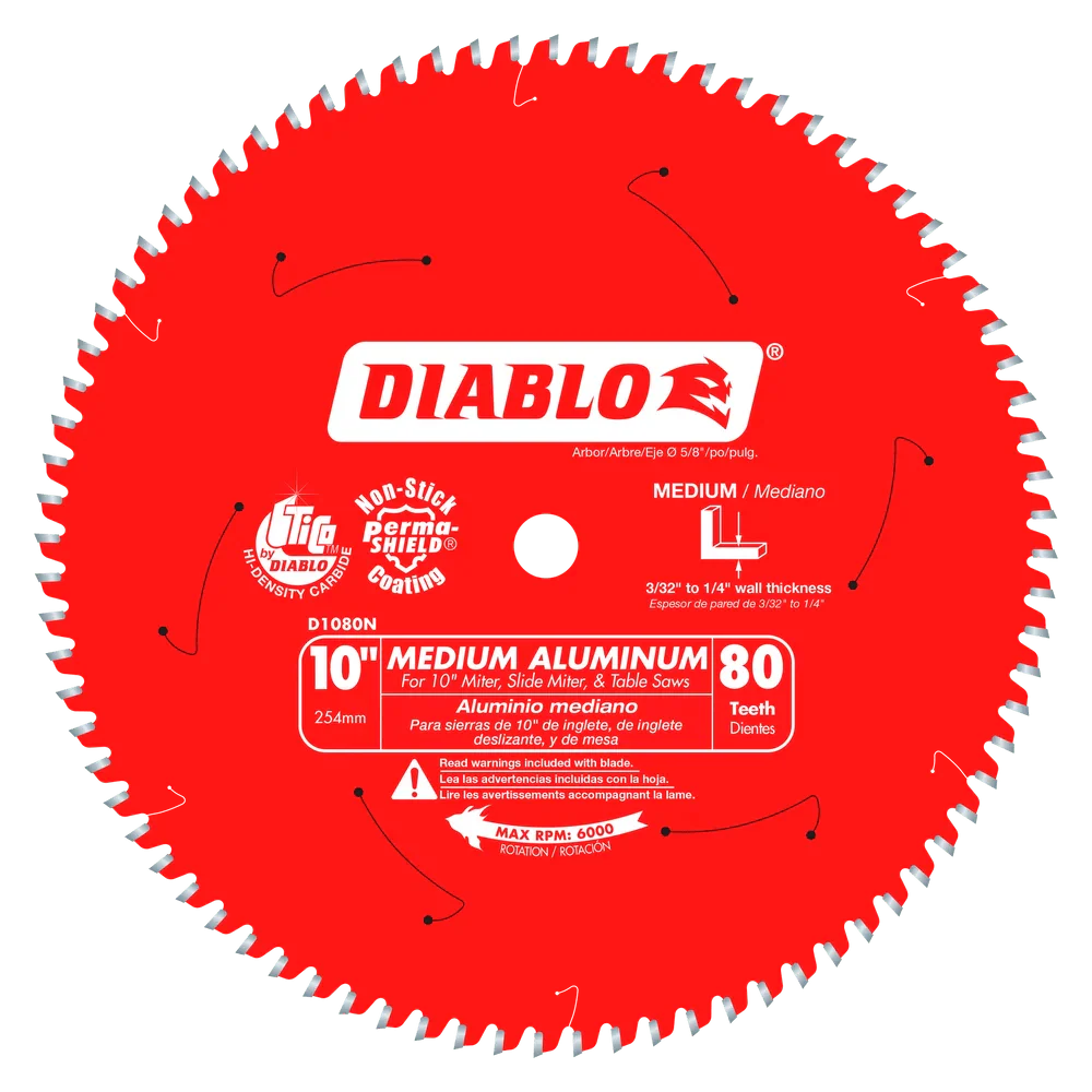 10 in. x 80 Tooth Medium Aluminum Saw Blade - 4 per Order - Poukt