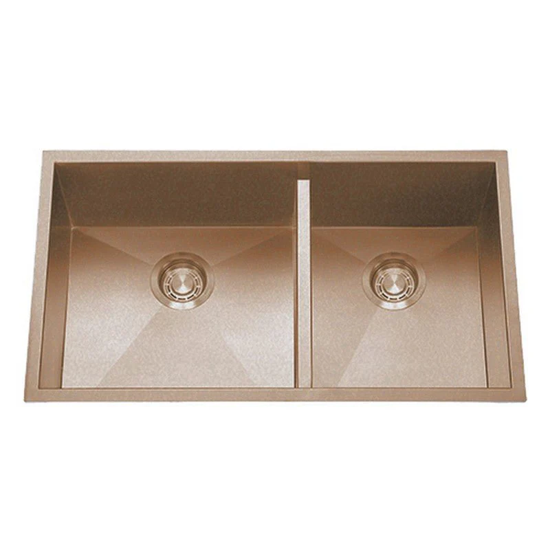 Dakota Sinks DSZ-6040LD Signature Z-Series 32 Inch Zero Radius 50/50 Low Divide Double Bowl Undermount Stainless Steel Kitchen Sink with Bottom Grid - Poukt