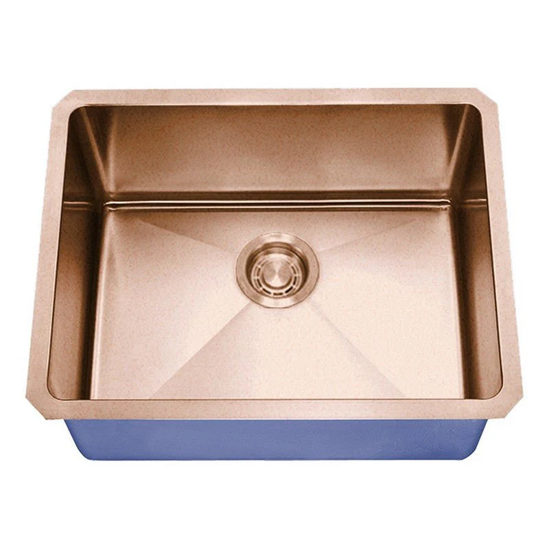 Dakota Sinks DSM-1915 Signature M-Series 19 Inch Micro Radius Single Bowl Undermount Kitchen Bar Sink with Bottom Grid, Satin Brushed Nickel - Poukt