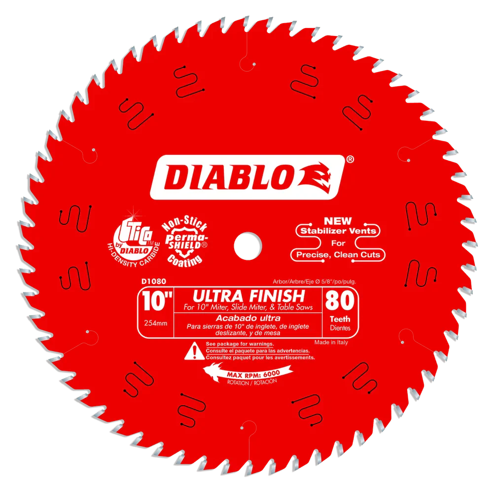 10 in. x 80 Tooth Ultra Finish Saw Blade - 5 per Order - Poukt