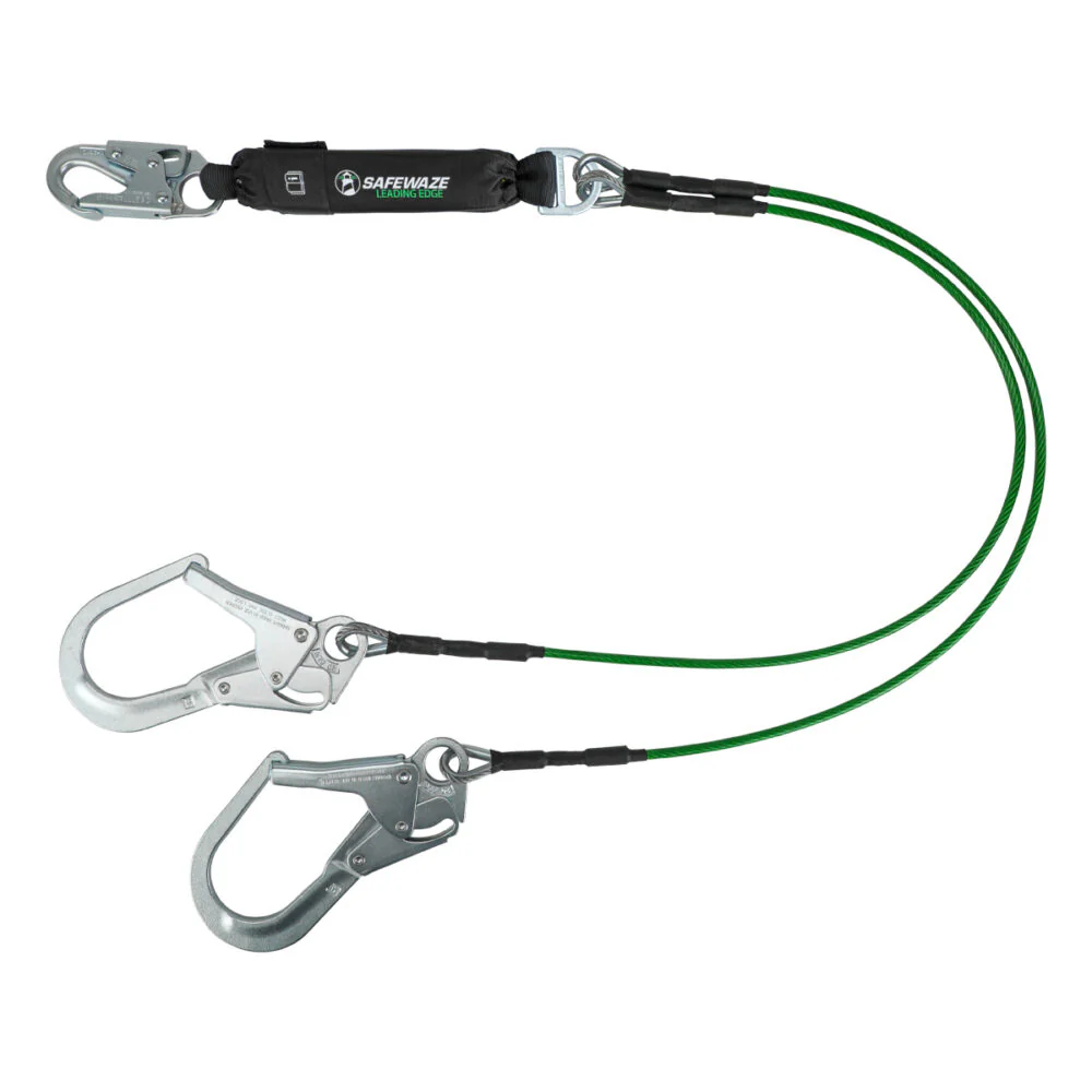 Leading Edge 6   Energy Absorbing Lanyard: Dual Leg, Rebar Hooks - Poukt