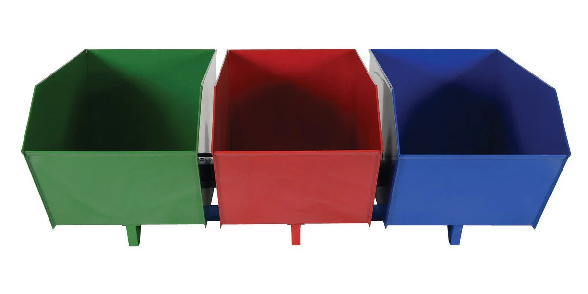 Triple-Bin Recycling Hopper - Poukt