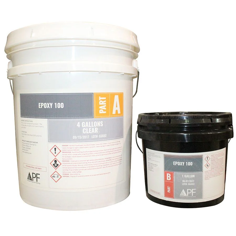 APF Epoxy 100 Water Based Clear Epoxy, 5 GL Kit (4 GL Part A, 1 GL Part B) - Poukt
